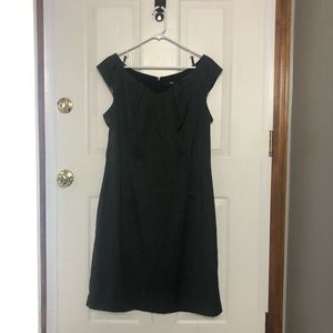 Knee length gray wool like jumper dress